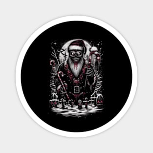 Zombie Santa T-Shirt - A Ghastly Twist on Holiday Cheer Magnet